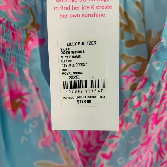 NWT Lilly Pulitzer Elsa Silk Top Sz L - Picture 5 of 5